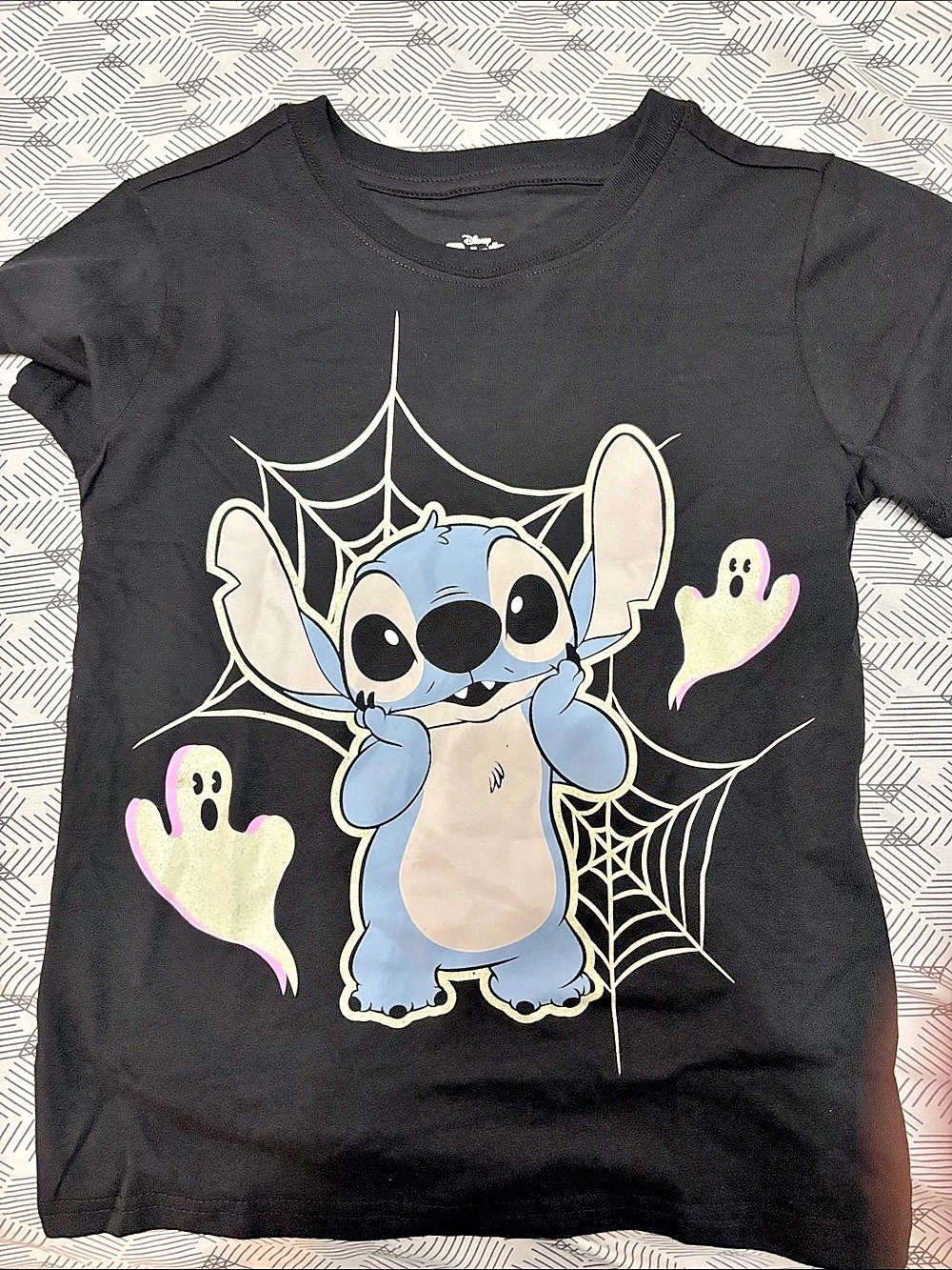 Disney Stitch Ghost Spiderweb Graphic Tee